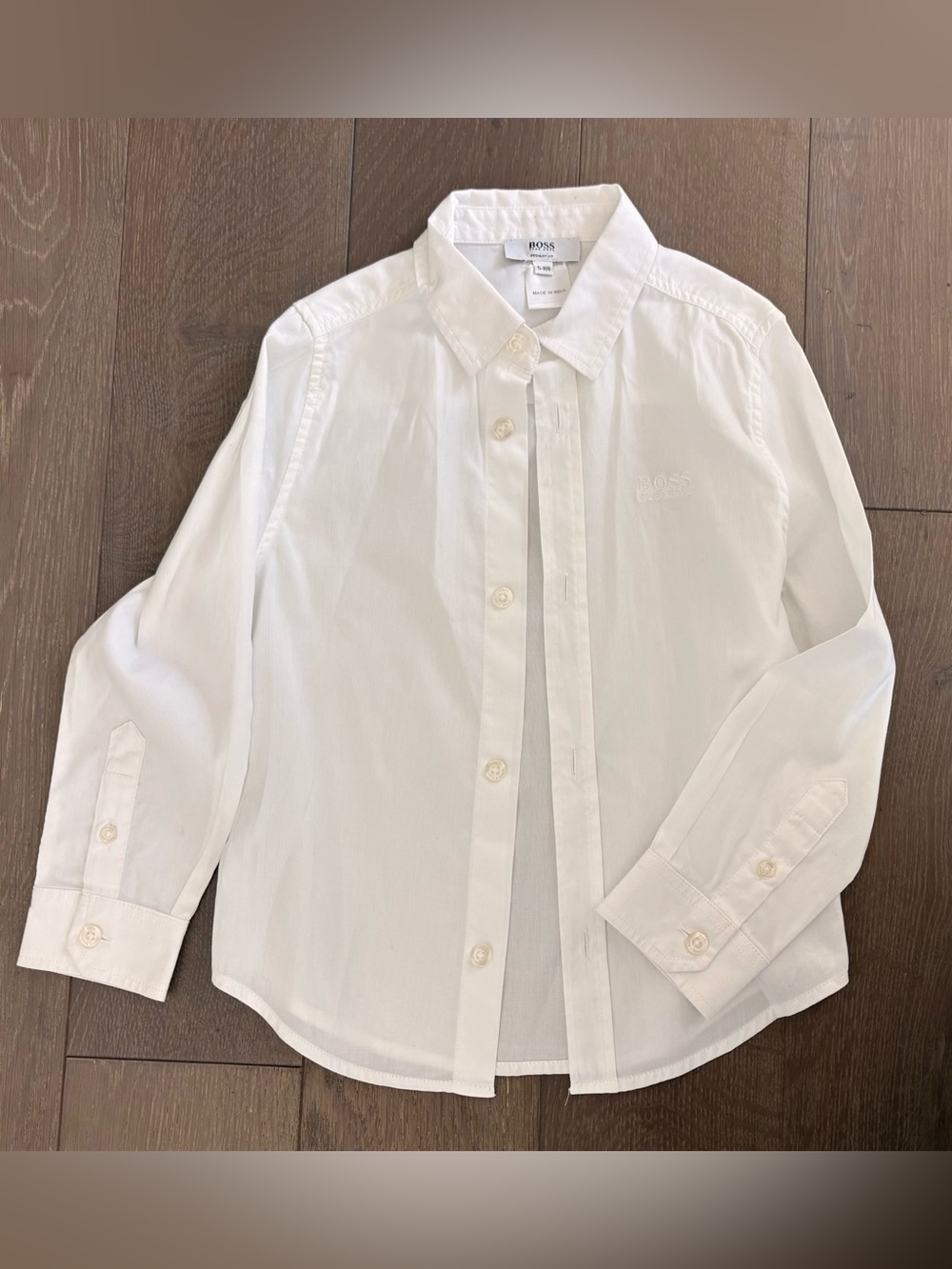 BOSS Kid’s Classic White Oxford Button-Down Shirt